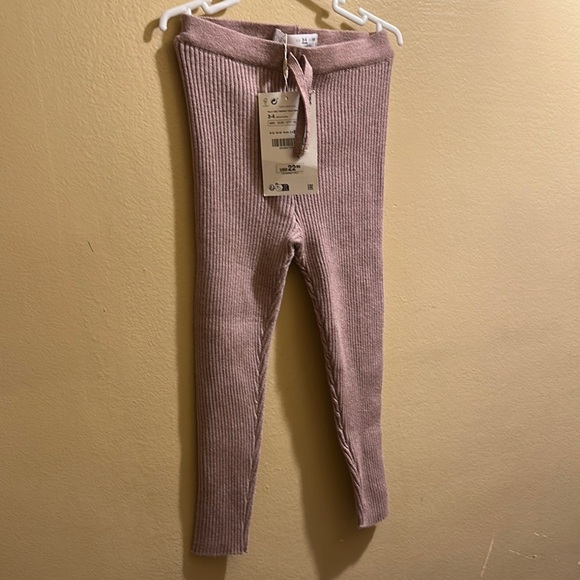 Zara Other - Zara Ribbed Knit Leggings - Pink